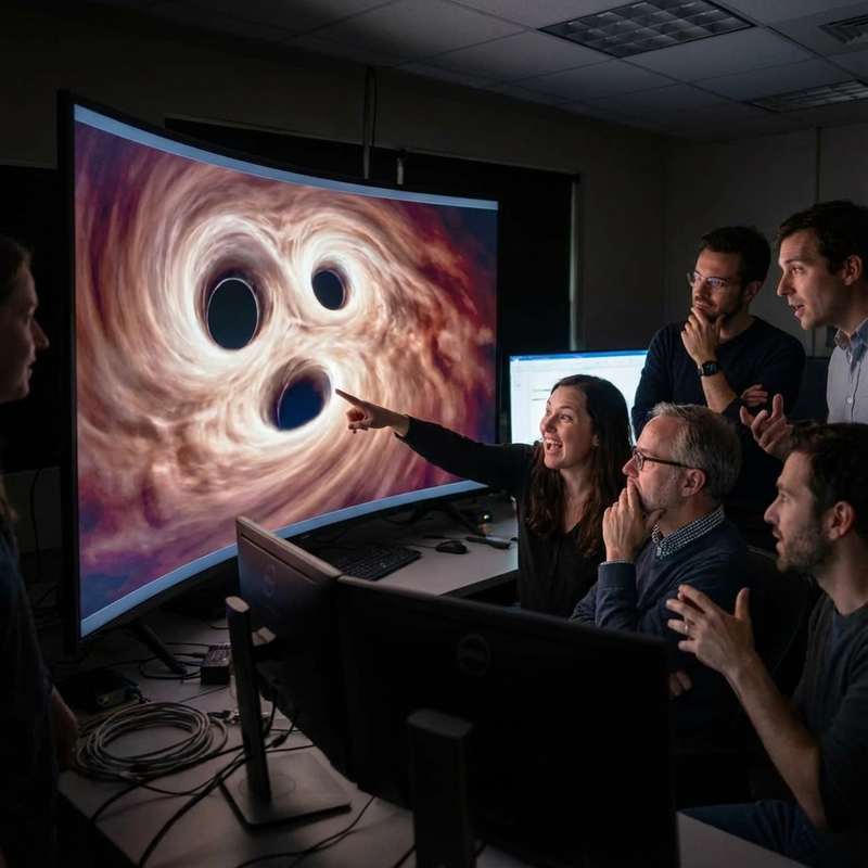 Triple Black Hole System Offers Window into Galaxy Evolution