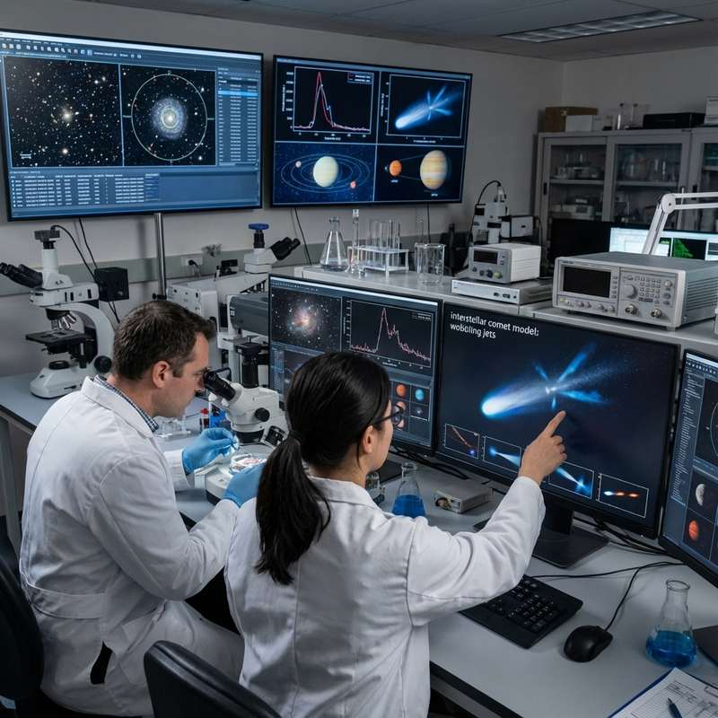 Interstellar Comet's Wobbling Jets Offer Clues to Exoplanetary Formation